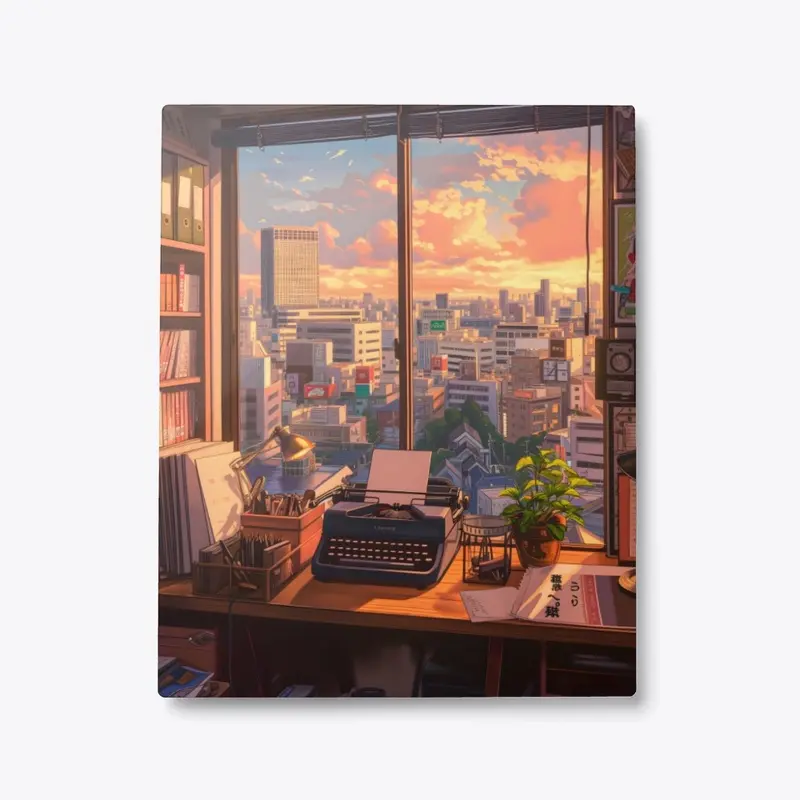 Metal Print Cozy Writer's Desk