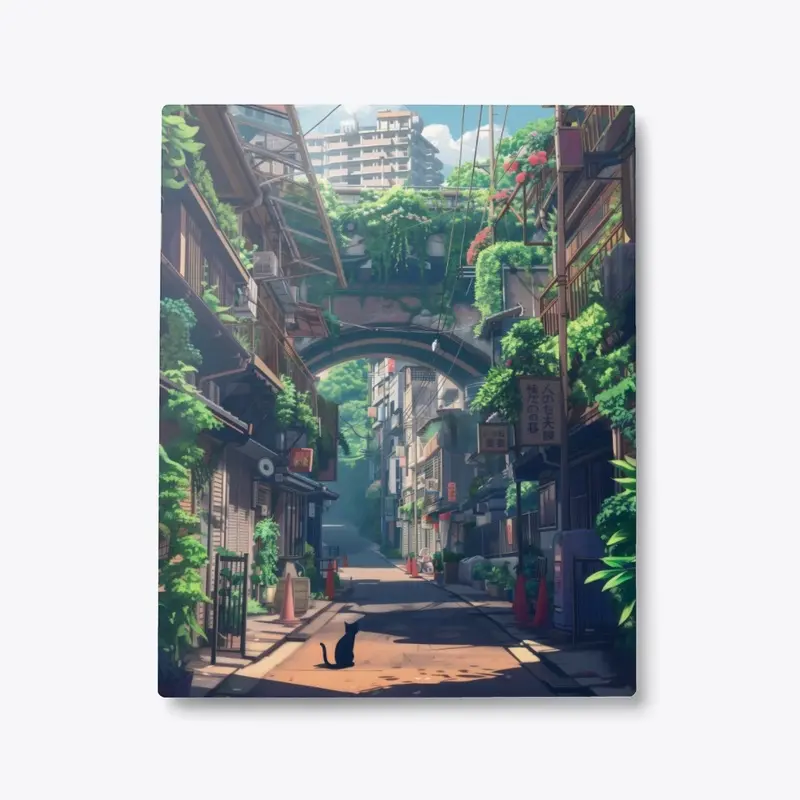 Metal Print Lush Urban Alleyway